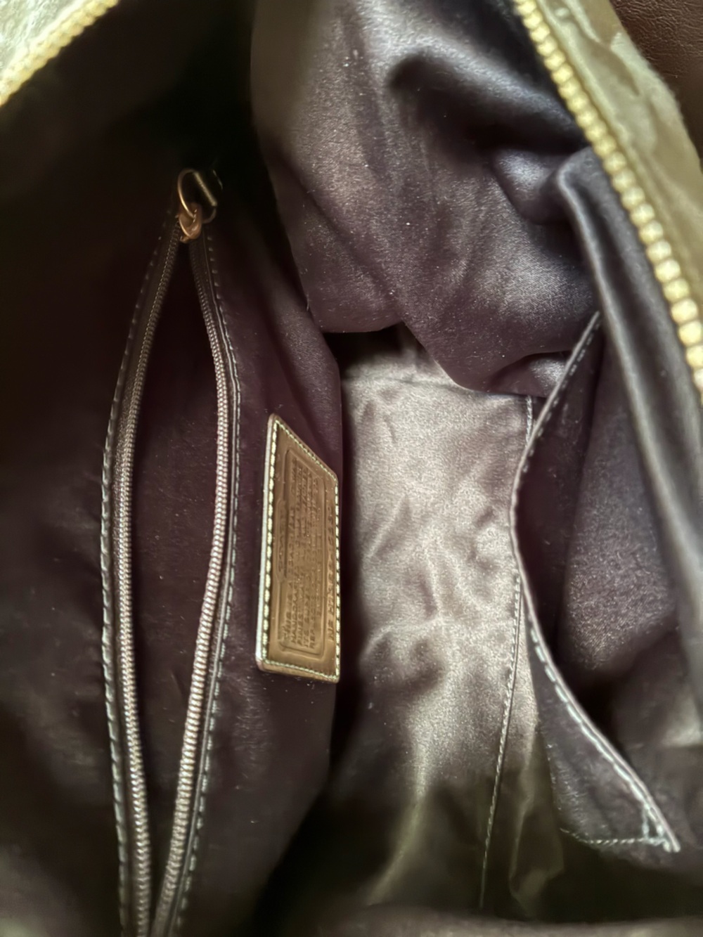 Coach “Poppy” Tan and Brown Signature Convertible Satchel - Picture 9 of 14
